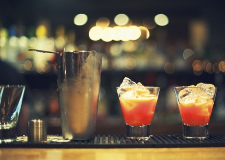 Cocktail with bokeh in background